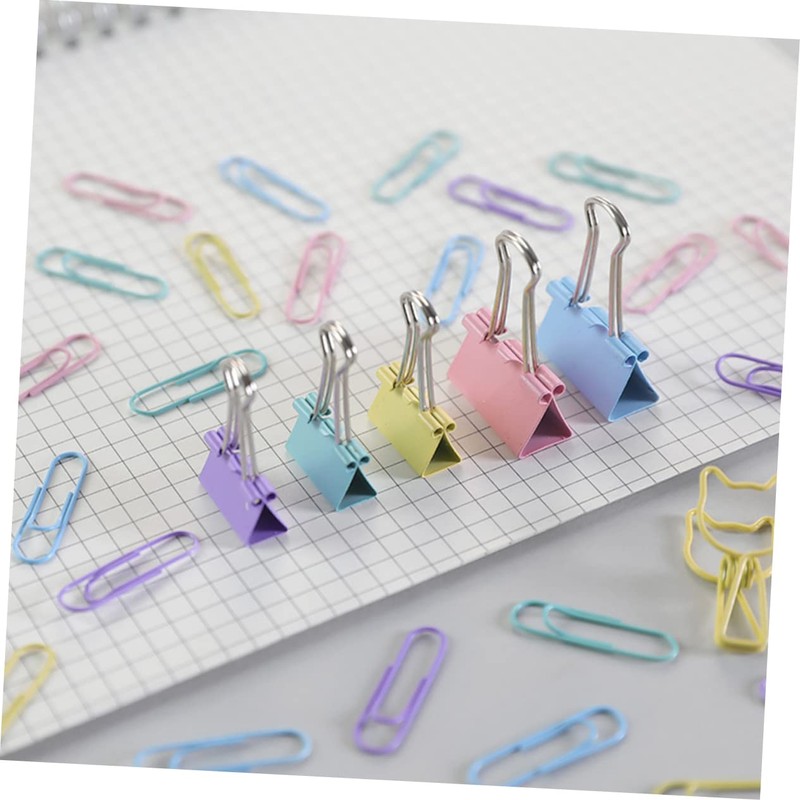COHEALI 2sets Metal Binder Clips Purple Heavy Duty Stationery Clips