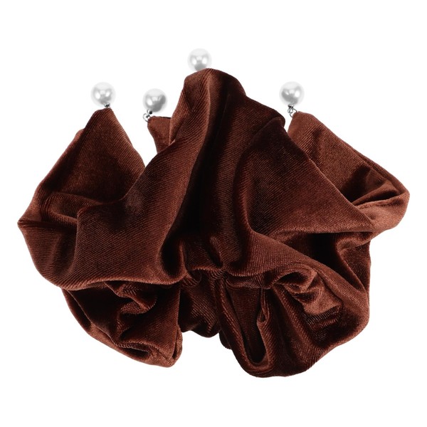 SAFIGLE Large Velvet Hair Scrunchies with Pearl Pendant Jumbo Hair