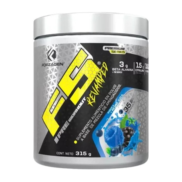 Forzagen Pre Workout F5 Revamped 315g Sabor Mora Azul