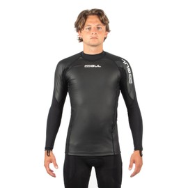 Gul Mens Code Zero Vaprskin Long Sleeve Rash Vest Top - Black - Easy Stretch UV Sun Protection and SPF Properties