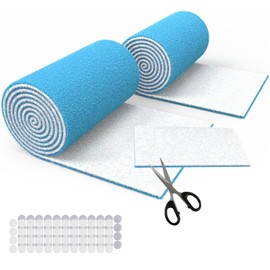 Air Vent Filters 12"x90",2Roll Cut to Fit Air Filter(up to 120 filters),MERV 8 Triple Filtration Electrostatic Vent Filter Material for AC, HVAC Furnace, Mobile Home-Includes 48 Adhesive Hook Tape