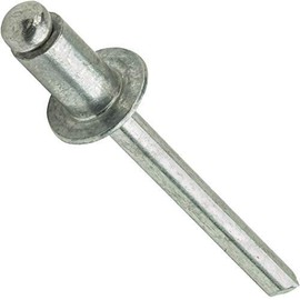 Fastenere Pop Rivets - 3/32" x 3/8" (100pcs) Heavy Duty, Open-End, Aluminum, Dome-Head Blind Rivets, Corrosion-Resistant, High Tensile & Shear Strength, 3-6 Gap 0.251"-0.375"