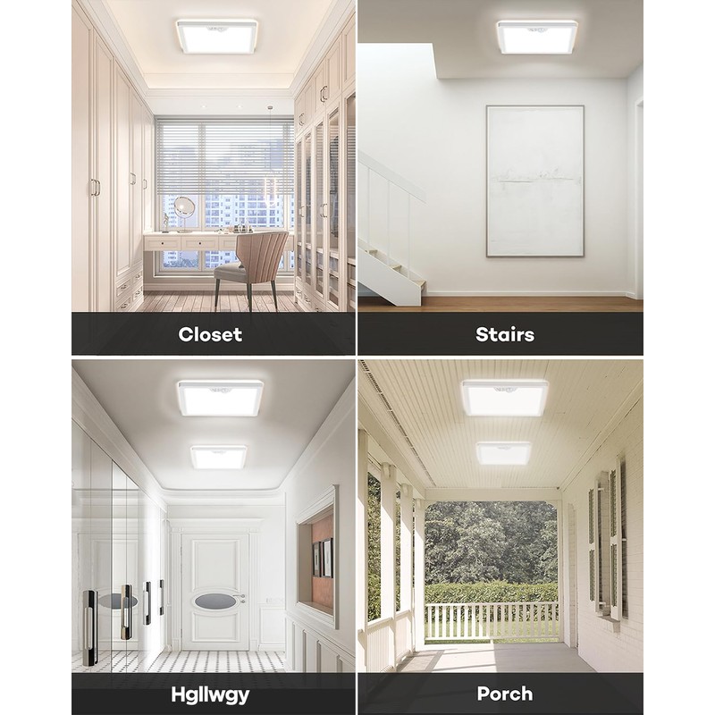 Annaror 12in Motion Sensor Ceiling Light Wired, 3000K 4000K 5000K
