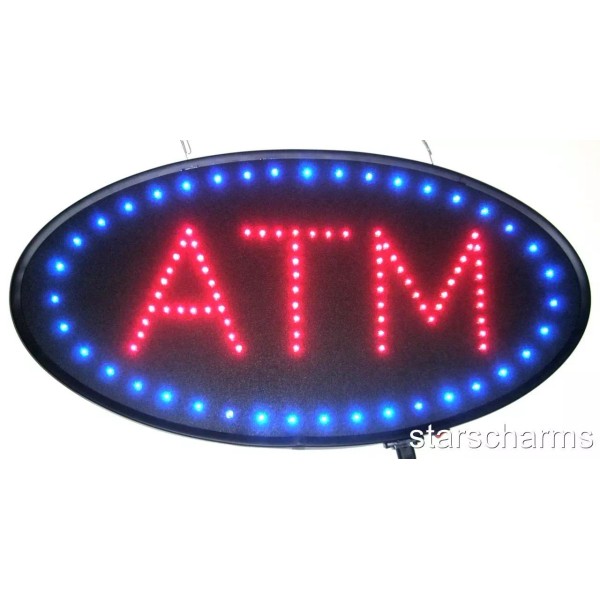 e-onsale Animated Oval LED Neon Light ATM Open Sign Super