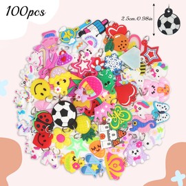 GIDWRIY Pack of 100 Charms Craft Children, Charm Resin Cartoon, Earring Pendant Jewellery, Bracelets Charms Set, Small Pendant DIY, Charm Necklace, Jewellery Making Pendant for Gift Craft Supplies