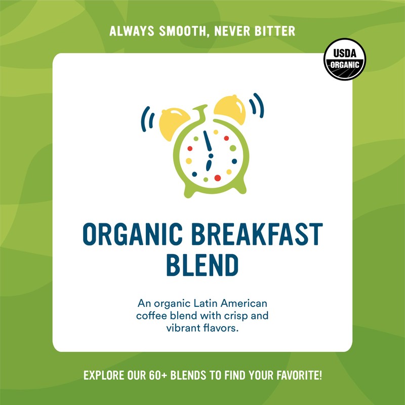 Cameron's Coffee Roasted Whole Bean Coffee, Organic Breakfast Blend, 32