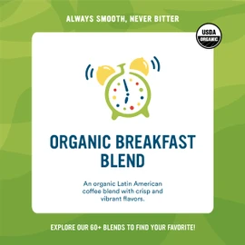 Cameron's Coffee Roasted Whole Bean Coffee, Organic Breakfast Blend, 32 Ounce