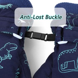 QKURT Kids Ski Mittens, Waterproof Winter Warm Snow Gloves, Thick Fleece Lining Thermal Mittens Snowboard Skating Mittens for Boys Girls Aged 0-8