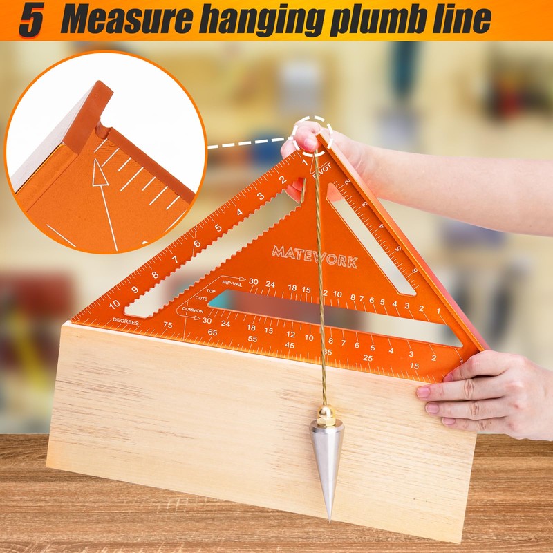 Carpenter Square 12 Inch, Matework Rafter Square for Angle Drawing