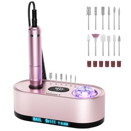 JOSGLOI Electric Nail Drill Professional: 40000RPM Electric Nail File Kit E File Nail Drill Machine with LCD Display for Acrylic Gel Nail, Manicure Pedicure Polishing Nail Grinder for Salon Home Use