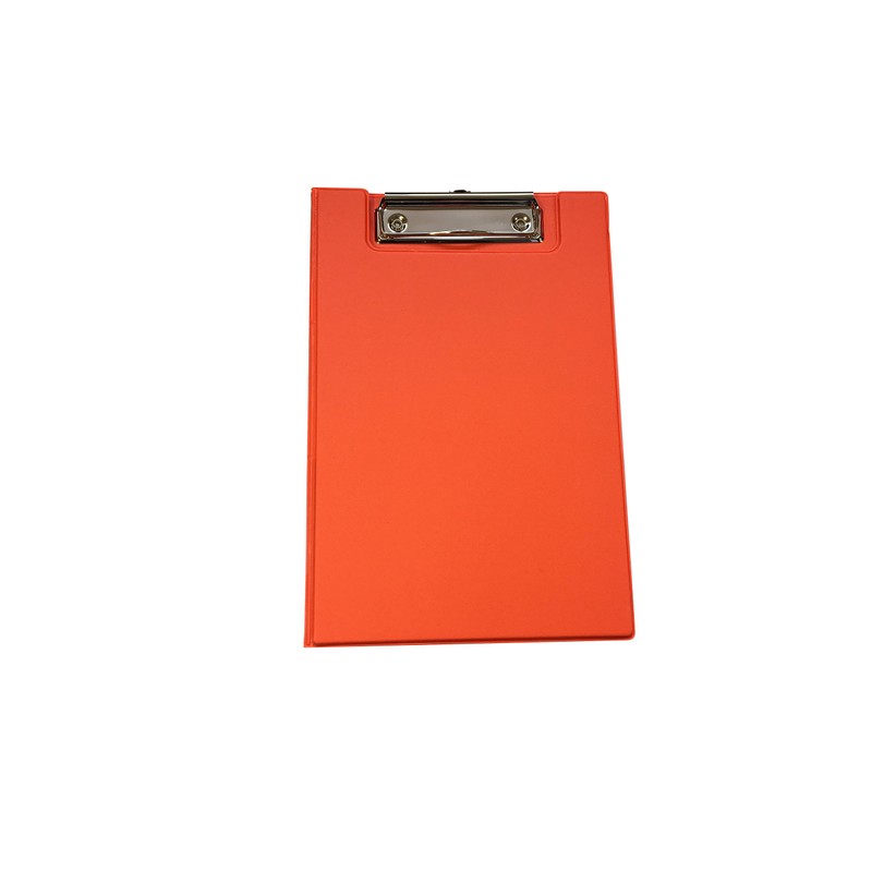 A5 Neon Orange Foldover Clipboard with Pen Holder
