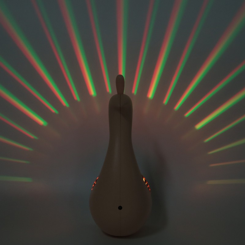 PeacockShaped Projection Lamp Decorative Light Touch Control ABS Nightlight Bedroom(Pink