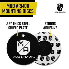 Mob Armor Magnetic Phone Mount Plates - Strong Adhesive Steel Discs for MobNetic Maxx & Mob Magnetic Car Mounts, Compatible with Phone Magnet Plates, Vehicle Accessory - Black (4 Pack)