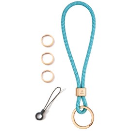 SENLLY Bracelet key chain short, original minimalist design lanyard for keys, 108 Sky Blue