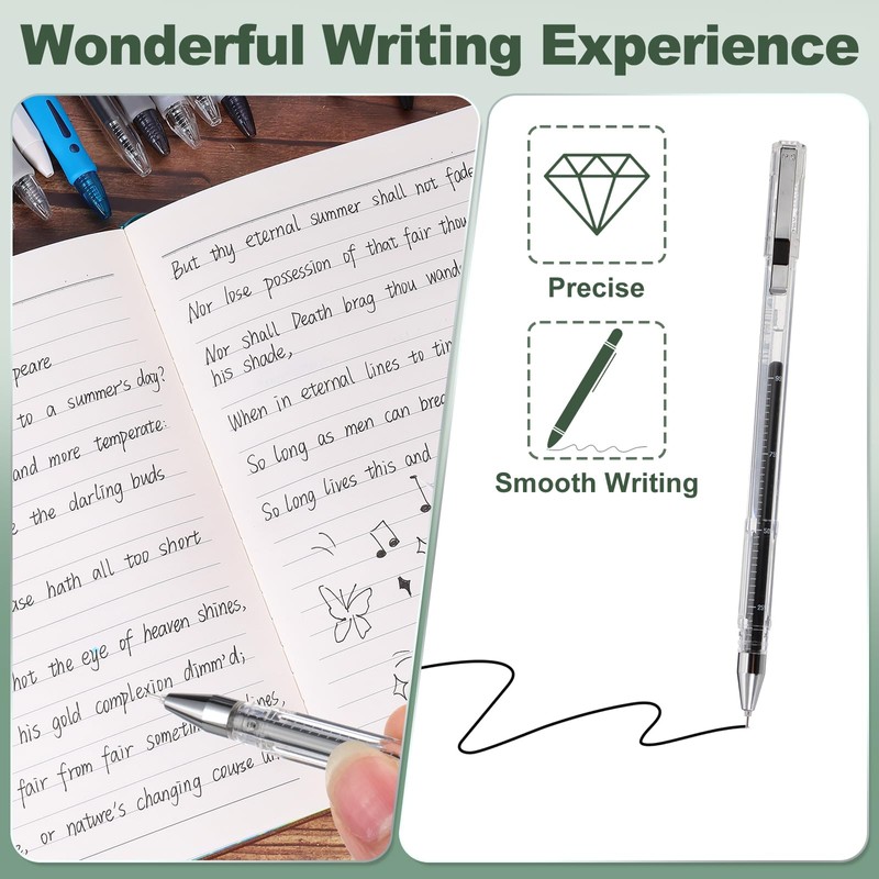 M&G Gel Pen Medium Point 0.5mm, 12 Pcs Smooth Black