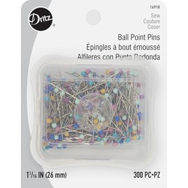 Dritz 1-1/16" Ball Point Pins, 300 Count, Assorted Colors
