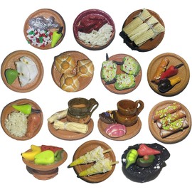 JDProvisions Miniature Mexican Fiesta Clay Pretend Food Decorations Arts Day of The Dead Offerings Dia De Los Muertos Ofrendas Cinco de Mayo (15)