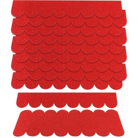 Hengrongshen 32 Stück Mini Dachpappe Schindeln, Dachschindeln für Gartenhaus, Dachpappe Selbstklebend für Nistkasten, Kaninchenstall, Hundehütte, Briefkastendächer (Rot)