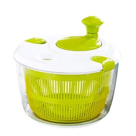 SANON 5 L Salad Spinner, Kitchen Aid Salad Dryer for Washing and Drying Salad, Salad Spinner Small for Right and Left-Handed Handers, Salad Bowl for Serving, 25 x 16 cm