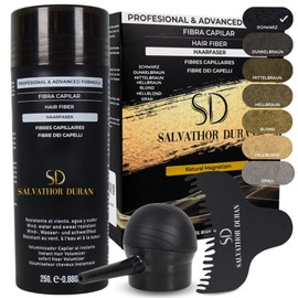 Salvathor Duran Scattered Hair for Hair Thickening - Pouring Hair for Full Hair in Seconds - Hair Powder - Set (Hair Fibres + Applicator + Comb) - 25 g