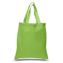 Durable 100% Cotton Tote Bag Reusable Shopping Swag Art Craft Blank Tote Bag (Lime)