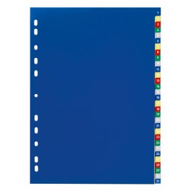 Durable 675627 Numerical Index File with Colour Tabs 1-31 and Universal Hole Punching Assorted Colours