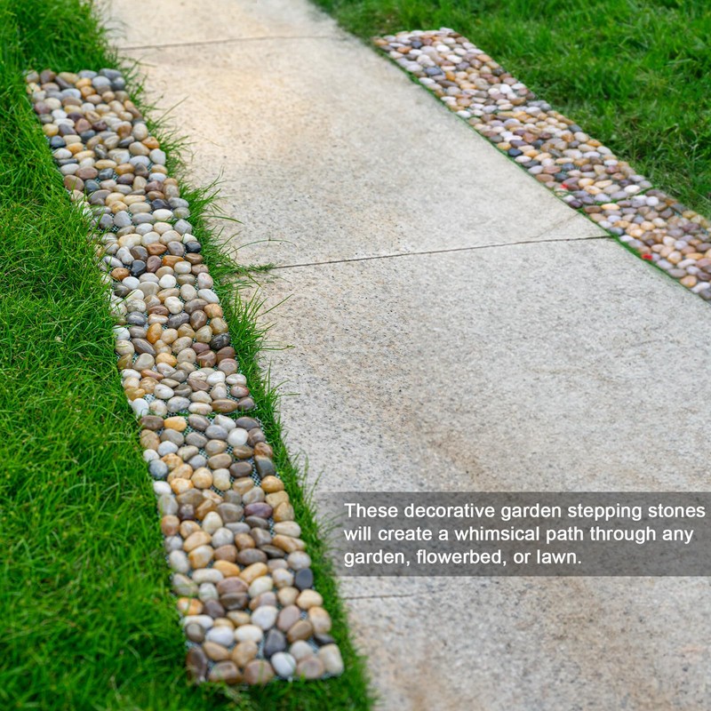 River Rock Stepping Stones, 6 Pcs 16" L x 5.5"