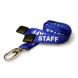 ALG ID Cards® Blue Staff Neck Lanyard with Metal Lobster Clip & Safety Breakaway (1)