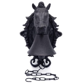 HTTMT- Horse Head Upstreet Outdoor Dinner Bell Made For Ranch House Family Front Door Interior Exterior Décor | Wall Hanging Mount Heavy Cast Solid Iron Handcrafted Antique Doorbell [P/N: ET-BELL001]