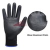 HANDLANDY 6 Pairs PU Coated Nylon Black Protective Work Gloves,