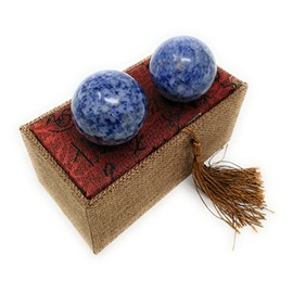 THY COLLECTIBLES Blue Corundum Marble Stone Chinese Healthy Exercise Massage Baoding Balls