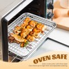 Metal Toaster Oven Tray with Rack Set, E-far 10.5”x8.3” Baking