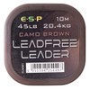 ESP Leadfree Leader 10m 45lb: Camo Brown