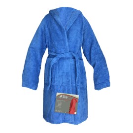 Hi-Tech© Childrens Boys Pure Cotton Terry Towelling Bathrobe Blue 10 Years