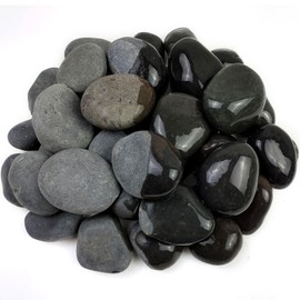 SHIZWU 20LB Natural Decorative Black River Rocks for Landscaping, 3-4 Inch Black Mexican Beach Pebbles, Pebbles for Gardens, Road Paving, Landscape, Outdoor Decoration