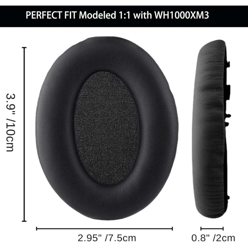 Replacement Ear Pads for Sony WH-1000XM3 Headphones, Black
