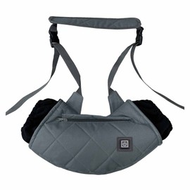 Heated Hand Muff Electric Heated Hand Warmer Pouch with USB Connector Adjustable Strap 3 Temperature Adjustment for Autumn Winter Outdoor Activites Grey