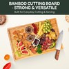 Large Bamboo Cutting Board - 17” Wooden Chopping Block for