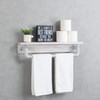 MBQQ Industrial Pipe Shelf,Rustic Wall Shelf with Towel Bar,24" Farmhouse