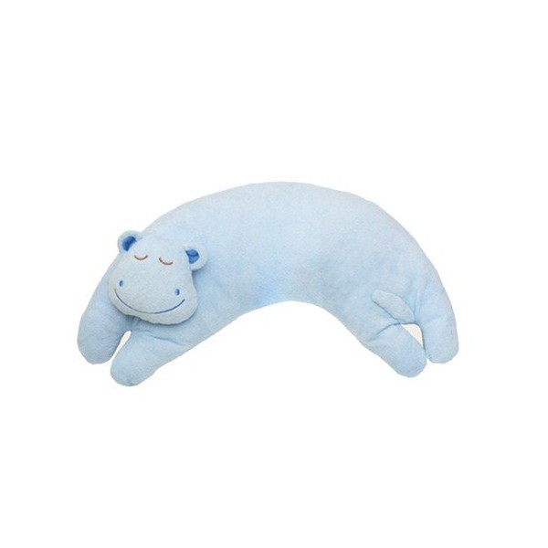 Angel Dear Curved Pillow, Blue Hippo