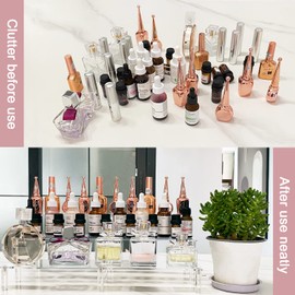 Acrylic Riser Display Shelf,3 Tier Display Riser for Amiibo Funko POP Figures,Display Stand Large Risers for Display Cupcake Perfume Organizer Cologne Makeup Collection Countertop Tabletop(2 PACKS)