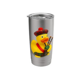Scottish Bagpiper Rubber Duck Bagpipes Stainless Steel Insulated Tumbler