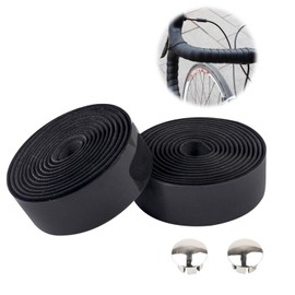 EsiFare Bar Tape Road Bike Black 2 Pack Bicycle Grip Bicycle Handlebar Protection Cross Bike Handle Load Bar Anti-Slip Tape with End Plug Durable Breathable Shock Absorption
