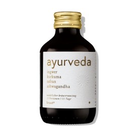 Kruut – Ayurveda Kräuterauszug bio 150ml – Goldenes Elixier aus kraftvollen Kräutern – Ingwer, Kurkuma, Kardamom, Safran & mehr – Oxymel Tinktur Kräuterdrink Sirup Kur