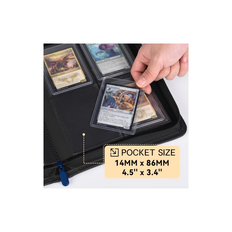 Carpeta Toploader de 4 Bolsillos para Tarjetas de 3x4, con