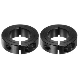 sourcing map 2pcs Shaft Collars 1" Bore, 1-3/4" OD, 1/2" Width, Black Oxide Plating, Single Split Axle Clamp-On Collar Clamping Collar with Set Screw