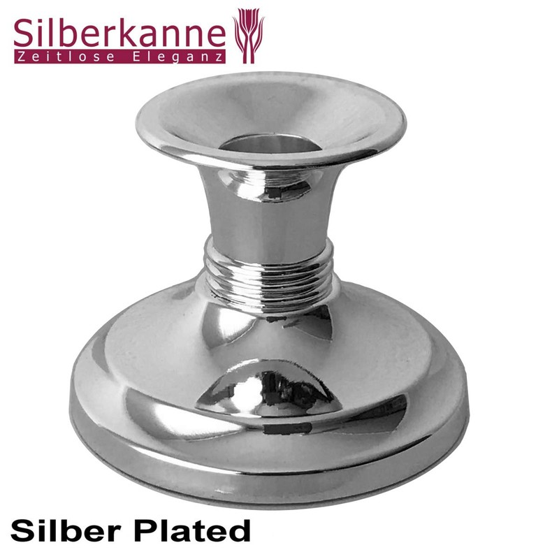 SILBERKANNE Sylt Candlestick H 6 cm Premium Silver Plated Elegant