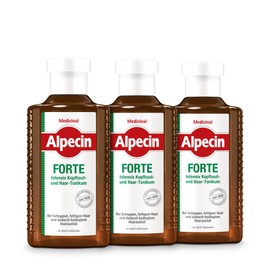 Alpecin Medicinal Forte Tonic, 3 x 200 ml, Effective Against Dandruff and Hair Loss, Relieves Scalp Itching, Soothes Irritation, Ideal for Oily Hair, with Salicylic Acid and