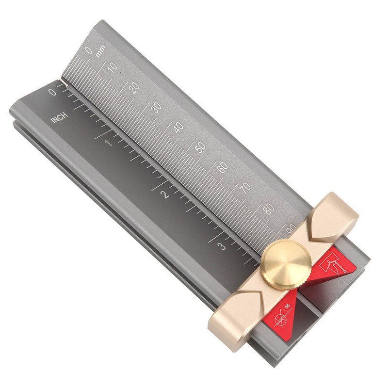 Woodworking Drill Locator Aluminium Alloy Height Measuring Positioner with Magnetic