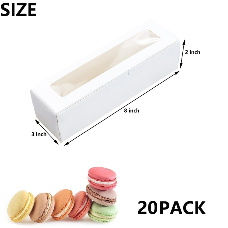 Xuwzenkl Macaron Boxes for 6 to 10 Macarons, 20 Pack